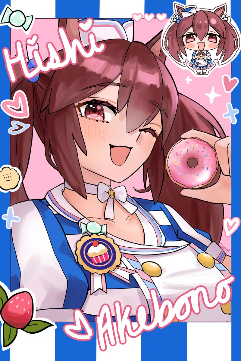 CarrotYeh's tweet photo. hishi akebono! 🍩🍬 #umamusume  tall uma! https://t.co/47p8hqfrlZ