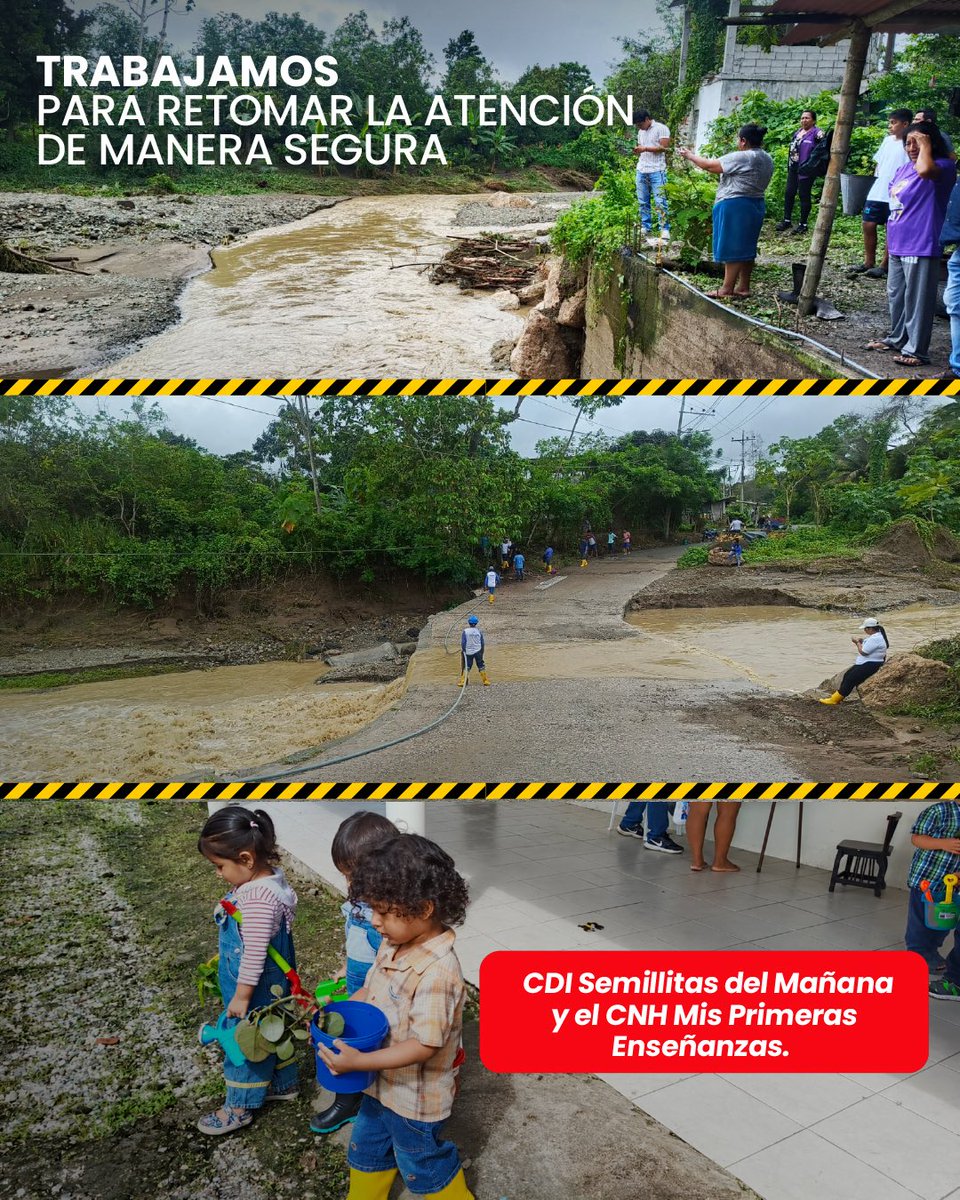 DHumanoEc's tweet photo. 🌧️ Ante la creciente del río Dos Mangas, en Santa Elena, protegemos a 62 usuarios de nuestros servicios de desarrollo infantil y brindamos asistencia humanitaria a los hogares.

🤝 El Gobierno Nacional mantiene su compromiso de proteger y acompañar a las familias que más lo necesitan. 🇪🇨
