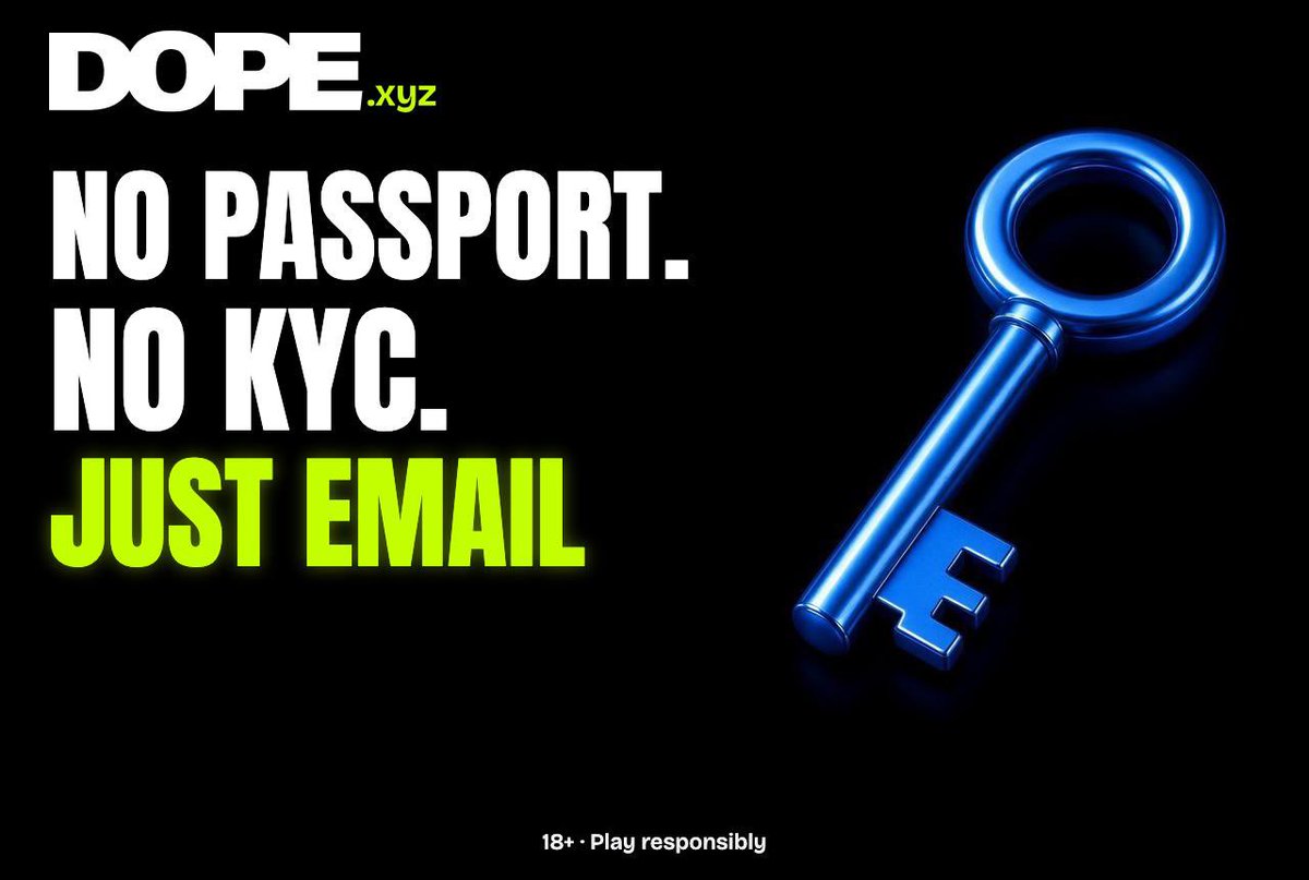 KingAnt's tweet photo. Getting on DOPE takes seconds.

Email. Magic link. Username. You're in.

No password to remember. Verification? 

Not to play. Sometimes to withdraw. The app tells you when. https://t.co/kJJC37vv60