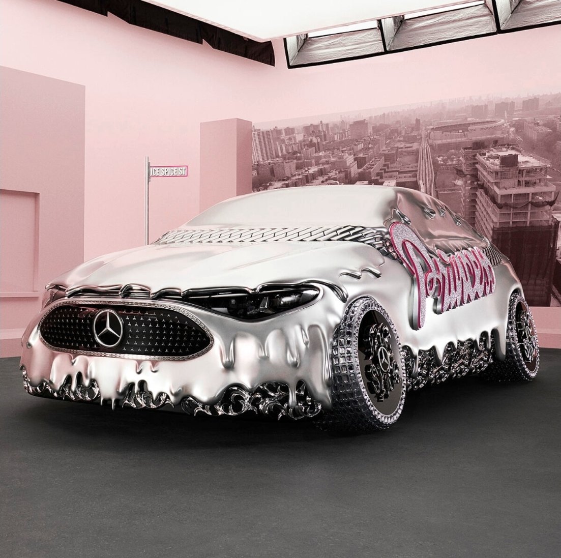 icespicebase_'s tweet photo. Mercedes Benz gifted Ice Spice a custom iced out CLA in 2025. https://t.co/cclaUTozC4
