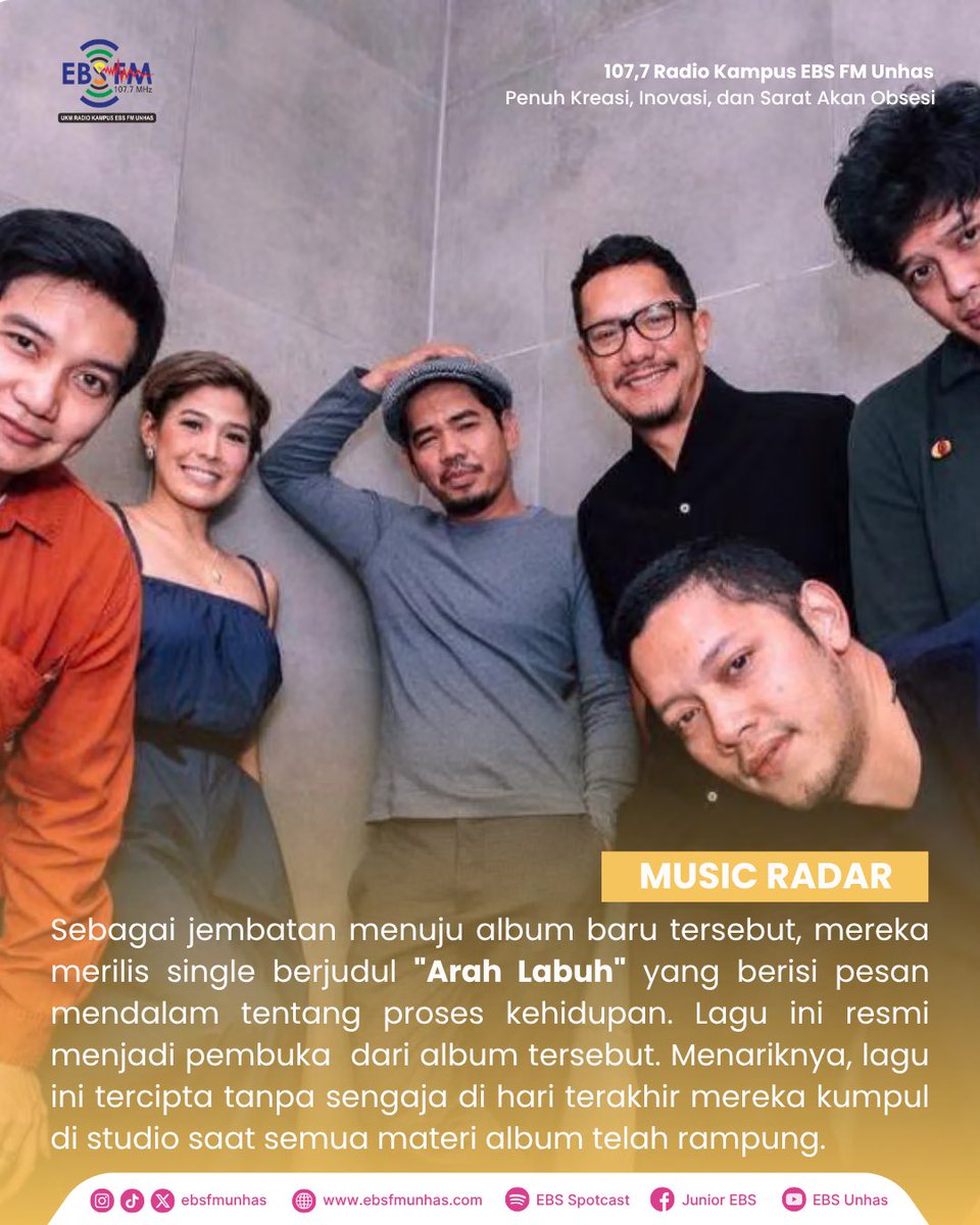 EBSFMUNHAS's tweet photo. Album ini dipastikan bakal ramai banget karena bakal ada kolaborasi lintas genre bareng Perunggu, Bilal Indrajaya, Lala Karmela, sampai Pak Haji Rhoma Irama loh! https://t.co/3uHv2TB6gl