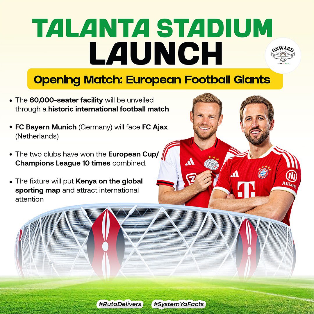 EduuEduu5's tweet photo. Kenya continues to position itself as a destination for major international sporting events...
#TalantaStadiumLaunch
Ruto Delivers https://t.co/h7UKYXjoxa
