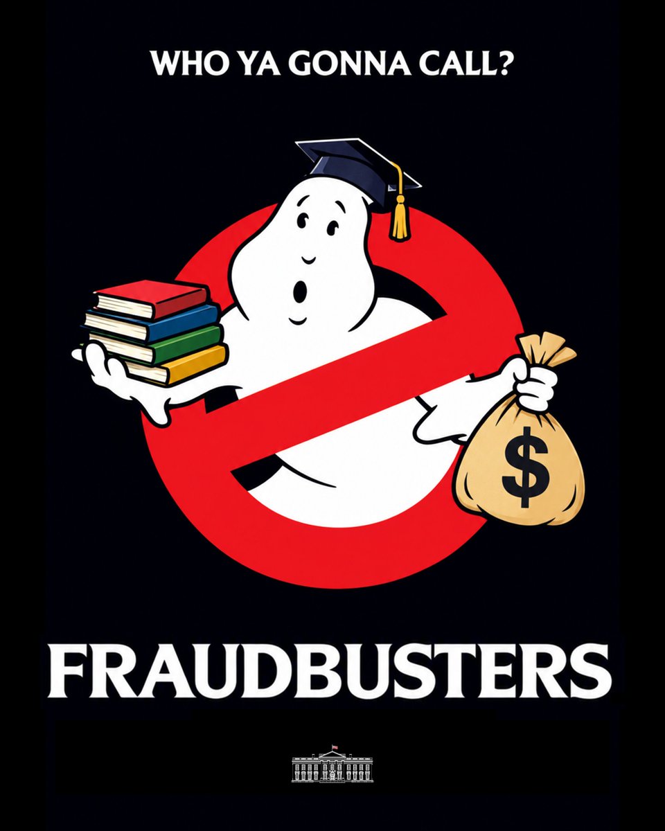 WhiteHouse's tweet photo. OPERATION GHOSTBUSTERS 👻🇺🇸

Kenyan nationals used stolen American identities to commit fraud by funneling federal student aid for their own personal gain and co-conspirators overseas. 

Fraudsters like these are being crushed under @WHFraudTF and @TheJusticeDept leadership. https://t.co/lgth8Xcp6D