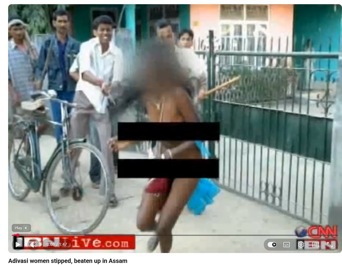 Phambaal2's tweet photo. Never forget the Assamese men who stripped an Adivasi woman naked and kicked her private part. Never forget the Assamese men who stripped a man and a woman naked and thrashed them. @EjaakSujuran, next please! https://t.co/SyRn4IFOoa