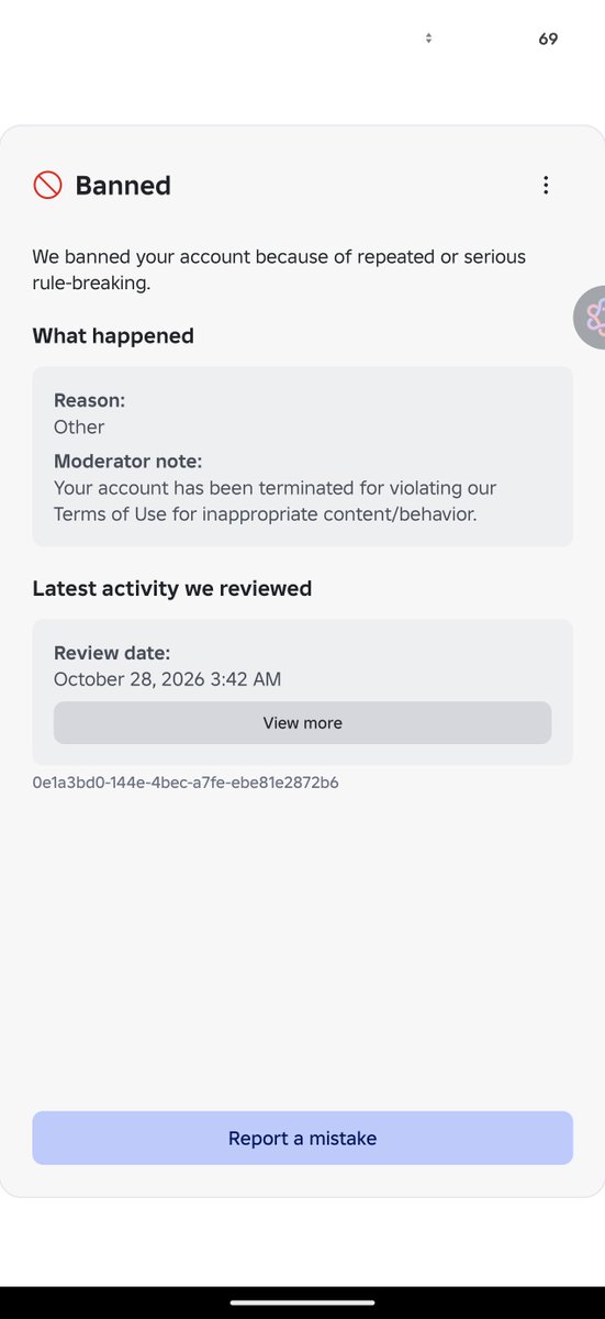 Ga36576004Kevin's tweet photo. @AdamJahangir @Roblox The same happened to me asw when I was on bedrest I haven't got any reply from Roblox side I got one and they said they have forwarded my appeal to someone called "specialist" and as we all know Roblox will not do anything. https://t.co/pWgKKxeO0m