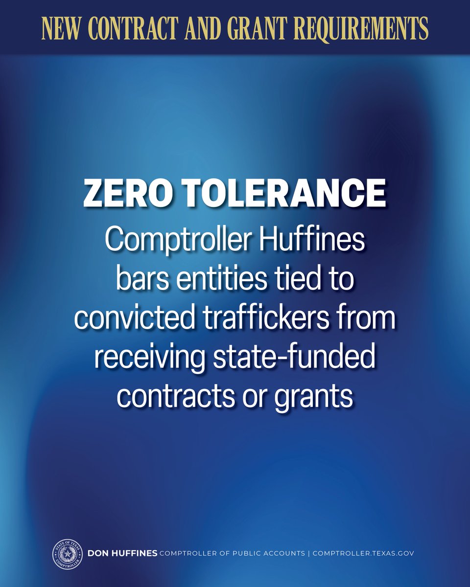 Human trafficking is pure evil, and Texas will not allow a single dollar of public money to flow to anyone connected to it.