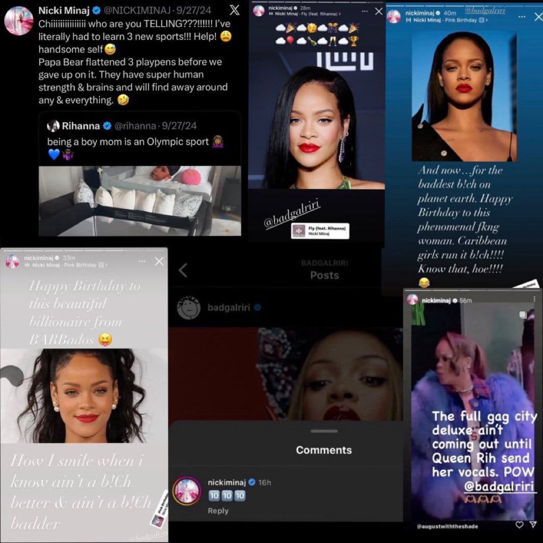 NoahFentys's tweet photo. Remember when Nicki Minaj was begging Rihanna for a new collab? I love how Rihanna paid her dust😭 https://t.co/les7lngiFS