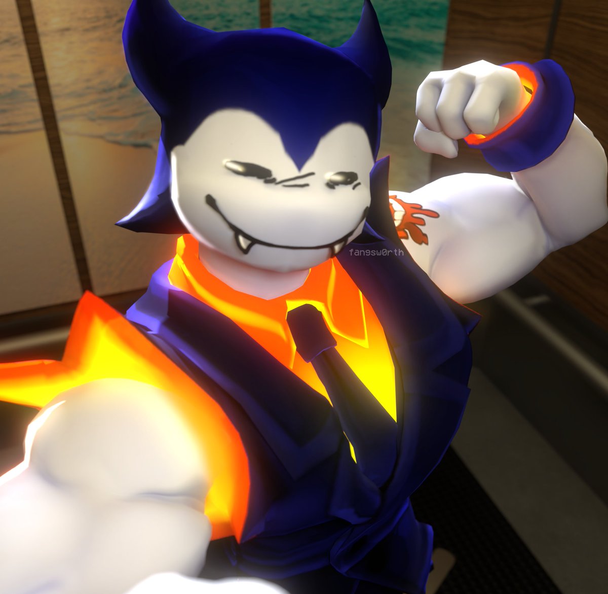 Fangsw0rth's tweet photo. Are you all going trick-or-treating soon? Just two more days, ja! 
[ #parodytwt #regretevator ] https://t.co/9P09oXz1vq