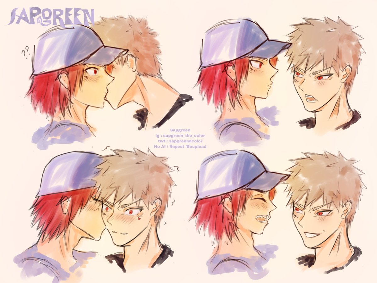 sapgreendcolor's tweet photo. Quick #krbk #bkkr doodle because I overthought so much while drawing my last #kiribaku piece that it overstimulated me. And I knew I had to draw that kiss. I might refine this piece later sometime.
#mhafanart #BakugoKatsuki #KirishimaEijirou https://t.co/zAjrgvIOkU