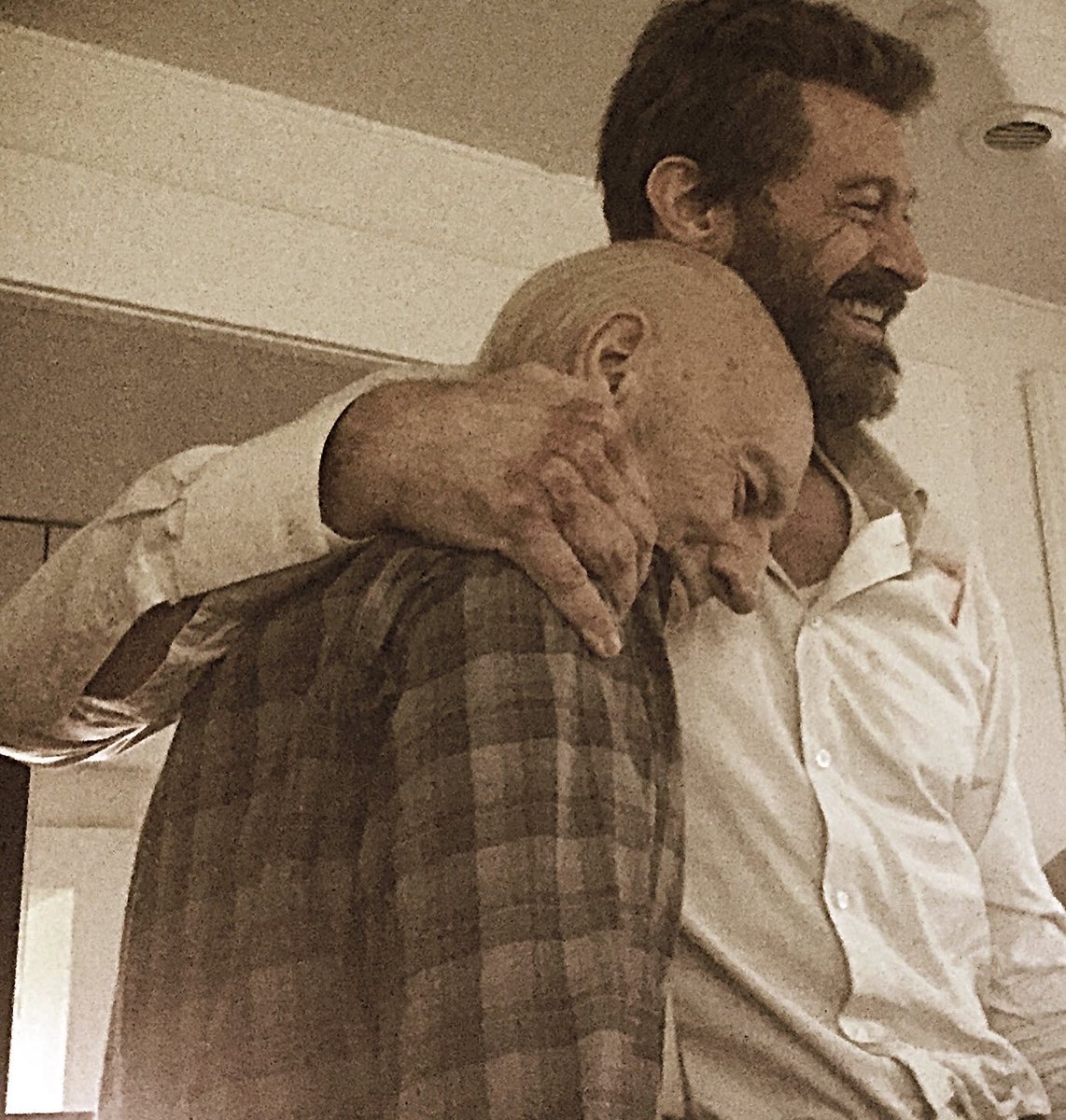 RealHughJackman's tweet photo. We lost one of the greats of stage and screen today. And, in my book, a tremendous friend and man. I learned so much from him. I will miss you, Patrick Stewart, all of my days. @mang0ld https://t.co/Ky6iv2MUek