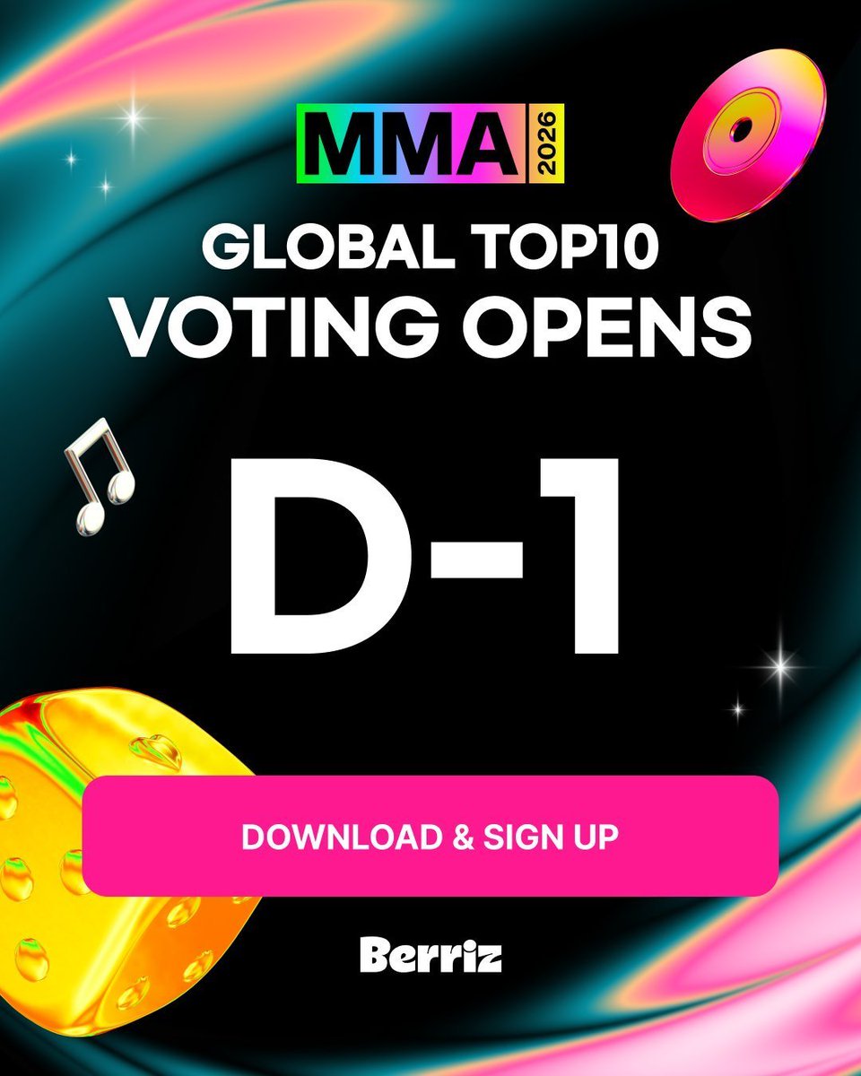 TXT_DailyNews's tweet photo. [NOTICE]

.@TXT_members has predicted will be nominated for 2026 MMA Global Top10.

Please download Berriz Apps now.
Voting will started tomorrow.

K-fans vote on MelOn Apps
Inter-fans vote on Berriz.

#MOAisONE #tomorrowxtogether https://t.co/lECQJ1RSGJ