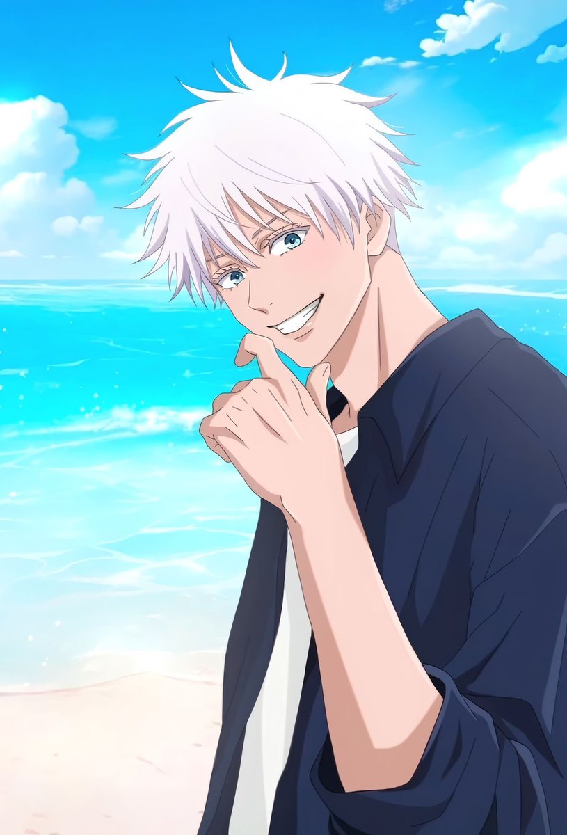 Bladerazy18's tweet photo. His smile is so contagious, I can’t help but smile too. 🥹💙 He’s like the sun—shining so brightly, yet burning anyone who gets too close. But God, I just wanna hug him and squeeze him so tight!! 😭💕

#satoru #gojo #Gojo #GojoSatoru #anime https://t.co/s9OaD4Jjin