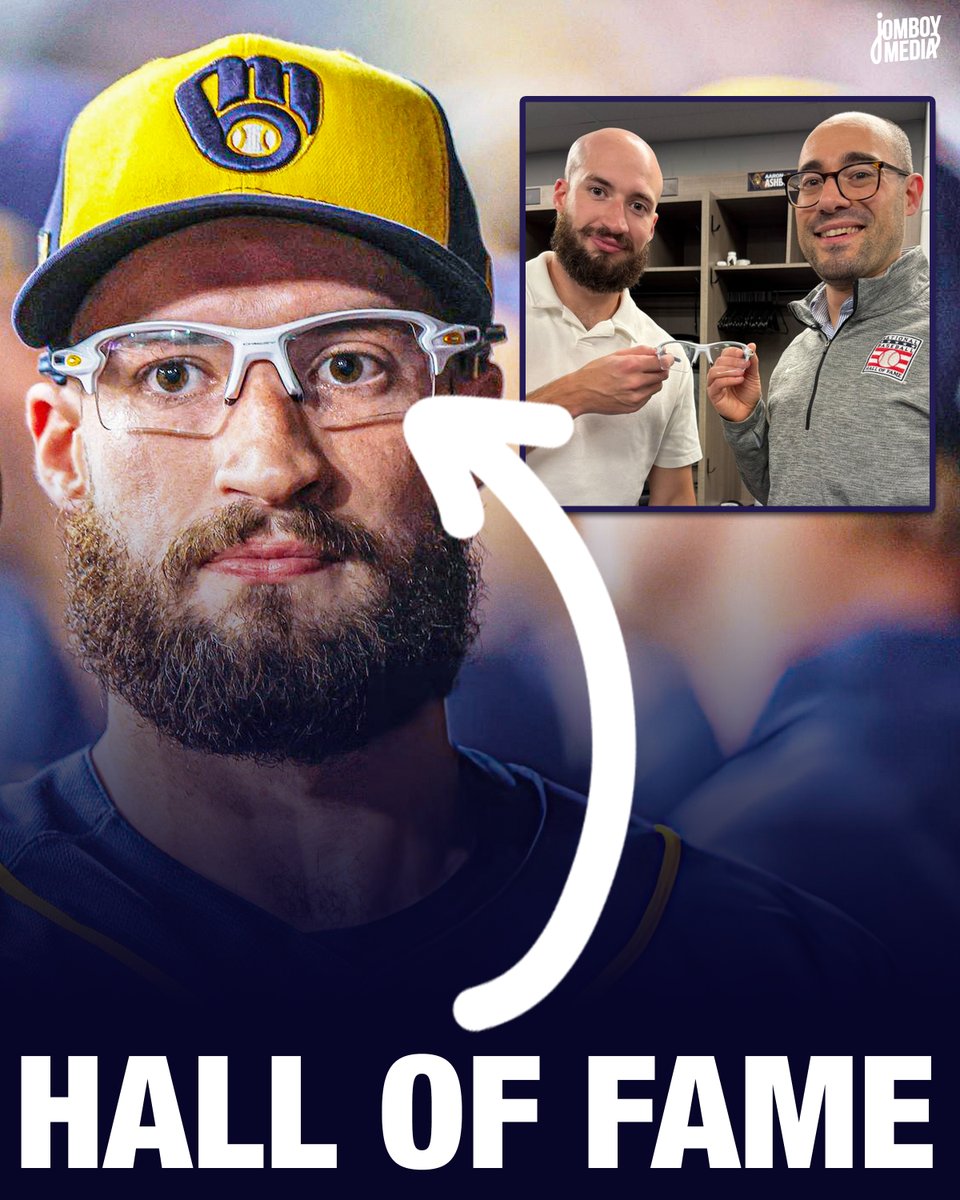 TalkinBaseball_'s tweet photo. Aaron Ashby's glasses have been inducted into the Baseball Hall of Fame

His 18 scoreless innings pitched are the most ever by a reliever in a single postseason

(via @baseballhall) https://t.co/3luNBYkLXh