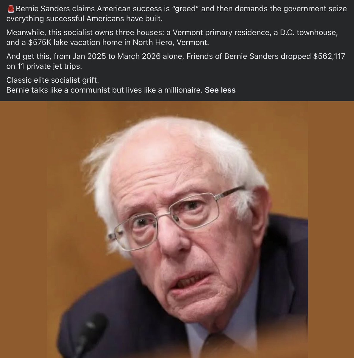 SaysJimbo121's tweet photo. @BernieSanders Hey hypocrite, when did you change your tune from millionaires to billionaires? https://t.co/yaWYM85dYG