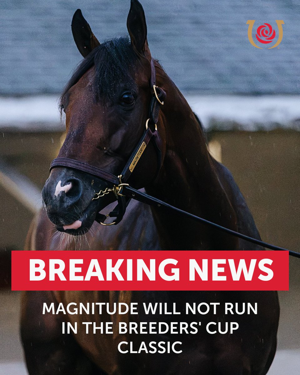 KentuckyDerby's tweet photo. 🚨: Magnitude has scratched from the Breeders' Cup Classic. https://t.co/54ajfQZYdm