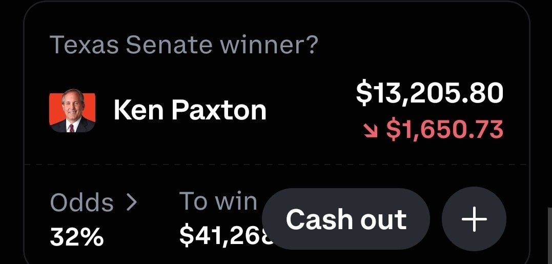 RetiredVet91's tweet photo. @Taurus_iaCS Hopefully my bet hits 👌 I've made a little over 300k trading the political market. https://t.co/G1vRoBUHER