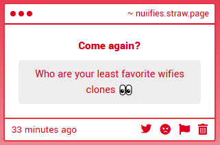 nuIIfies's tweet photo. Ah.. Again with the clones?

I don't interact with them much, you know. 

I guess I can only say Decay and the director. They sold me out when I was first infiltrating the factory. Been on my target list ever since.

Nulls will come find them when they least expects it. https://t.co/B4ayiY8TxJ