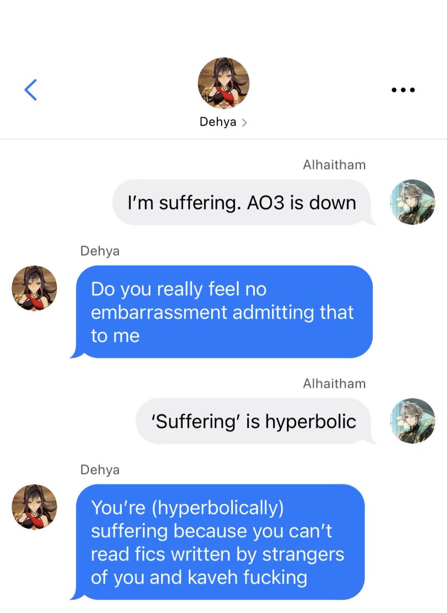 pathicflower's tweet photo. alhaitham’s habit of reading alhaitham/kaveh fics on AO3 is interrupted by the two-week maintenance: an unserious social media AU threadfic! https://t.co/j058IOh4Aq