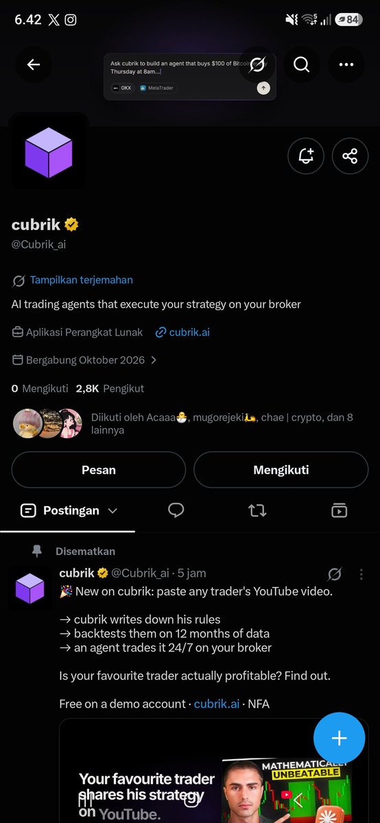 klatenwin's tweet photo. @CryptoWithCGA @Cubrik_ai done https://t.co/wInYmwnOY9