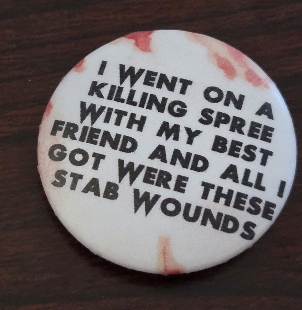 jetsetlariat's tweet photo. Pin made specifically for a halloween costume. I probably won't be able to wear it on anything else. https://t.co/aQO4zkntxK