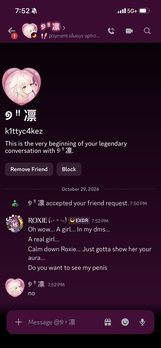 roxiiehime's tweet photo. my best friend is a discord egirl https://t.co/PCzju5XSI5