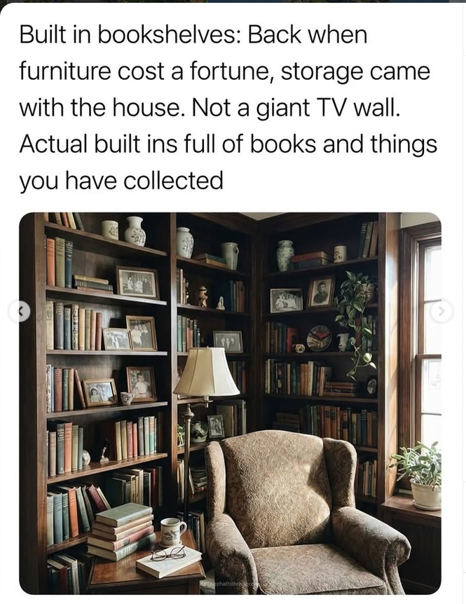 RobinLynnKing2's tweet photo. #Homes Things we now Miss and should be brought back . 
What Do you Think ?? #Part 1 
( I agree on the Built in bookshelves , Stained glass , Transom Windows are nice too ) https://t.co/94Ulqqun5y
