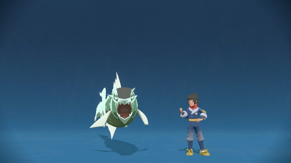 GamingFan13's tweet photo. I take a photo with Wakka. #PokemonLegendsArceus #NintendoSwitch https://t.co/QGFlucoRWN