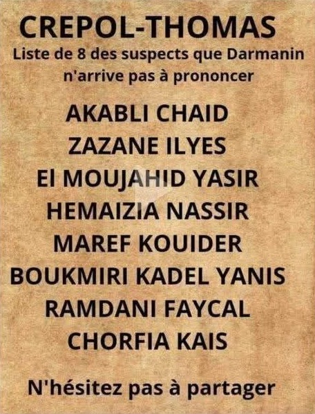 lavoixdu381's tweet photo. L'identité des auteurs présumés de crimes racistes, de Crépol. https://t.co/N68OG9EfYk