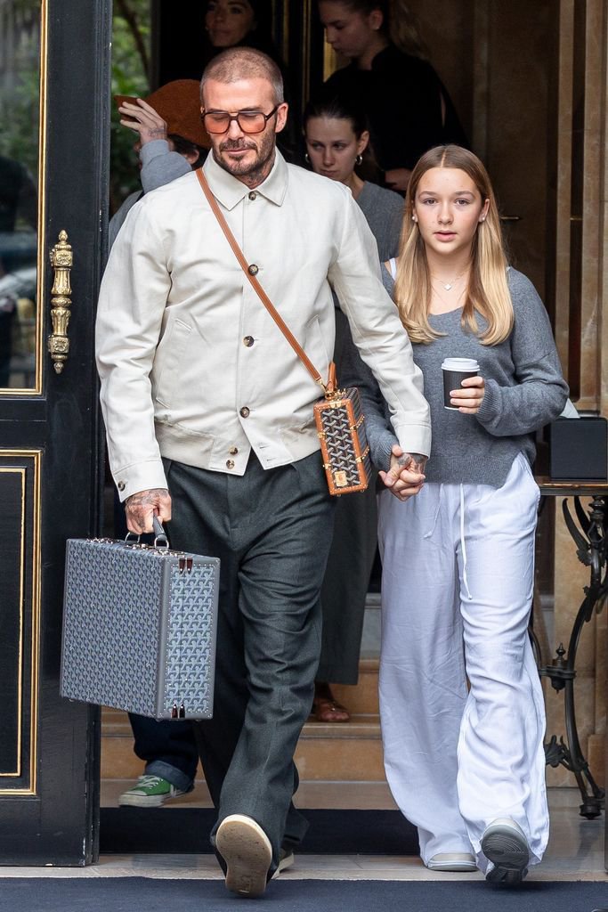 afc_lennon's tweet photo. David Beckham &amp; Harper in Paris... wild how some men date their daughter's agemates 💀 (Paris dad duties) https://t.co/Ialym1sA7s