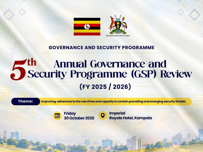GCICsecurity's tweet photo. Governance and Security Programme is one of the core national development programs under the National Development Plan (NDP IV)that brings together over 30 government agencies, including Defence, Police, Prisons, the Judiciary, and oversight bodies, to uphold the rule of law, maintain security, and strengthen public governance
#GSPReview2026
@jbyabs 
@MODVA_UPDF