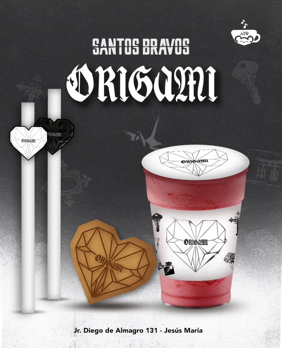 StbvBase's tweet photo. SANTOS BRAVOS ORIGAMI Cafe Activation  

Ruta de Origami 🇵🇪  
📆 Monday, November 2nd - Wednesday, November 4th, 2026 
📍Saram Kafe, 131 Jirón Diego de Almagro, Jesus Maria, Peru 

Order the special combo, pre-save ORIGAMI, and receive an exclusive gift from ORIGAMI

#ORIGAMIXSTBVXANDTEAM #SANTOSBRAVOS #andTEAM