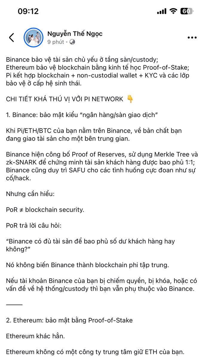 pinode_vietnam's tweet photo. Binance bảo vệ tài sản chủ yếu ở tầng sàn/custody; 
Ethereum bảo vệ blockchain bằng kinh tế học Proof-of-Stake; 
Pi kết hợp blockchain + non-custodial wallet + KYC và các lớp bảo vệ ở cấp hệ sinh thái.
#PiNetwork #Binance  #eth https://t.co/NttAtLp5i8