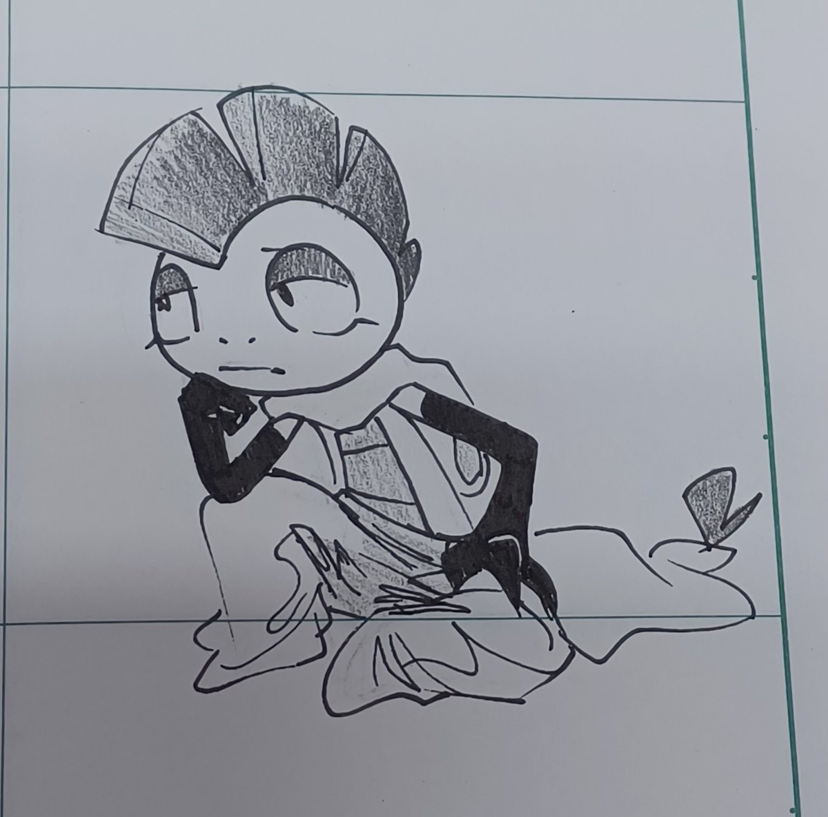 EnnJoyyyyyy's tweet photo. Lou is thinking 
#ズルズキン #scrafty #oc #pokemon https://t.co/Xf63Ecu1z4