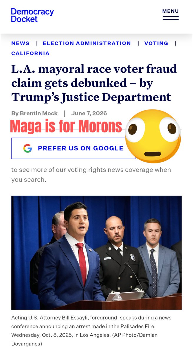 SassyDem's tweet photo. #Maga #Morons don't possess the mental acumen to "clarify" anything to anyone, ever. #Troll 🖕🏼🍊🤡 @PATRIOTAIR1 Did you pay dumb ppl to amplify conspiracy theories for your loser #LA Mayor campaign @spencerpratt? Or is Maga moronic for free? ¯\(ツ)/¯ https://t.co/uKG4w4Q3g9