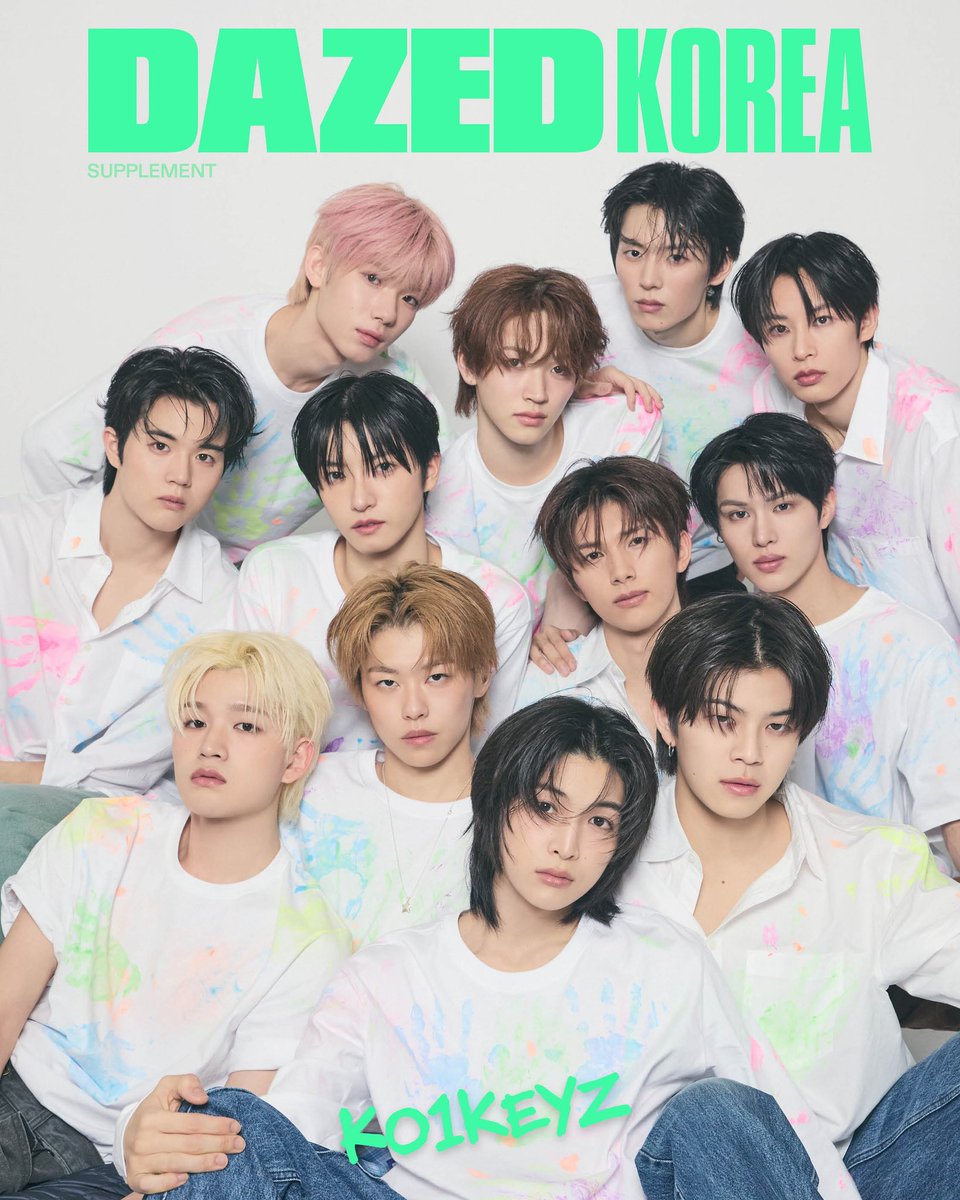 DazedKorea's tweet photo. 한 고리에 꿴 12개의 열쇠, KO1KEYZ
 
@ko1keyzofficial

Supplement Cover for 2026 WINTER Edition of <DAZED> KOREA.

‘코이(来い)!’ 하고 부르면 어디든 달려올 열두 명의 소년이 <데이즈드> 앞에 섰다. 서로 다른 언어와 고향을 지나온 이들이 일본 최대 규모의 오디션 프로그램 ‘프로듀스 101 재팬 신세카이’를 거쳐 하나로. 이제 가족이 된 코이리(KO1LY)와 함께. 모든 것이 처음인 코이키즈의 설렘 가득한 이야기를 <데이즈드>가 우리나라에서 가장 먼저 펼칠게.

Twelve boys who come running wherever you call, “Koi (来い)!” have gathered before <DAZED> KOREA. Hailing from different hometowns and speaking different languages, they came together through Japan’s largest audition program, ‘PRODUCE 101 JAPAN SHINSEKAI’, Now, alongside KO1LY, the family they’ve found in one another, <DAZED> KOREA is the first in Korea to unveil KO1KEYZ’s story, brimming with the excitement of firsts.

「来い！」と呼べばどこへでも駆けつける12人の少年たちが、〈DAZED〉の前に集まった。異なる言語、異なる故郷を持つ彼らは、日本最大規模のオーディション番組『PRODUCE 101 JAPAN 新世界』を経て、ひとつになった。家族となったKO1LYとともに。すべてが初めてのKO1KEYZが届ける、ときめきに満ちた物語を、〈DAZED〉が韓国でいち早くお届けする。

editor CATHRYN
fashion SHU, YENNY
text NIKI
photography SHIN SUNHYE
hair HONG HYUNSEUNG, LEE BONGJU
makeup LIM JEONGIN, JO HONGGEUN
assistant LILY, KKUM

Discover more in <DAZED> KOREA 2026 WINTER Edition.