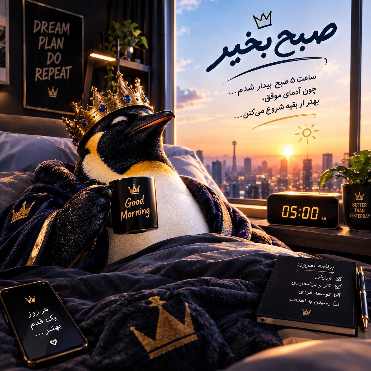 Mehrdadhtm's tweet photo. Why should I be awake at 5 a.m.?
🐧👑 https://t.co/j0LkWLcxdf