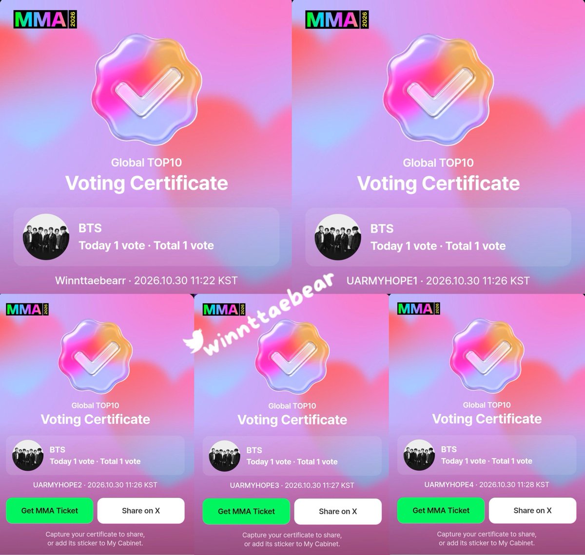 winnttaebear's tweet photo. DROP VOTING SCREENSHOT FOR MMA 2026 GLOBAL TOP 10

https://t.co/WhKlOaTmWn https://t.co/UALDdTfgzn