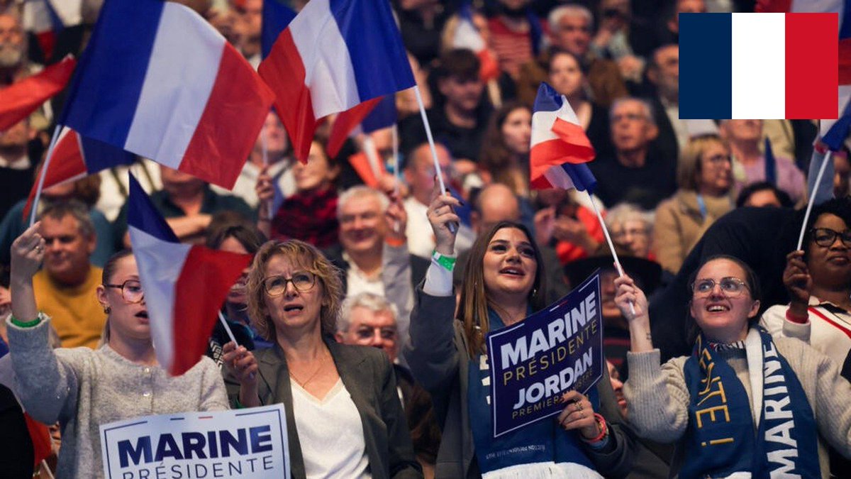 triopoll's tweet photo. 🇫🇷 | Le Pen kicks off French campaign Marine Le Pen addresses supporters in Orleans after violent cost-of-living protests flared. Polls show the frontrunner benefiting from the unrest. #France #LePen https://t.co/awUtMT5gfM