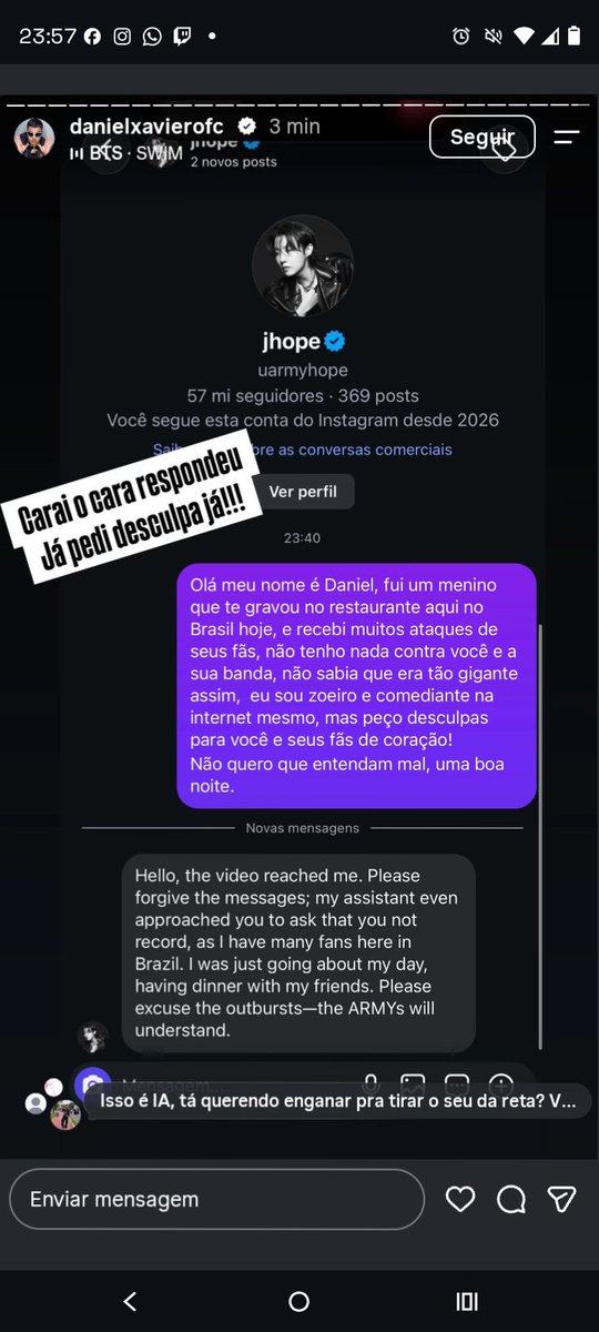Rafaella_V_1995's tweet photo. GENTE, ISSO TÁ INDO LONGE DEMAIS COM O J-HOPE! NÃO VAMOS PERMITIR ISSO AQUI NO BRASIL. ELES MERECEM RESPEITO! DENUNCIEM QUALQUER CONTA QUE COMPARTILHE LOCALIZAÇÃO OU DADOS DOS MENINOS. VAMOS UNIR FORÇAS, ARMY! 💜 https://t.co/ole4XLkMG4