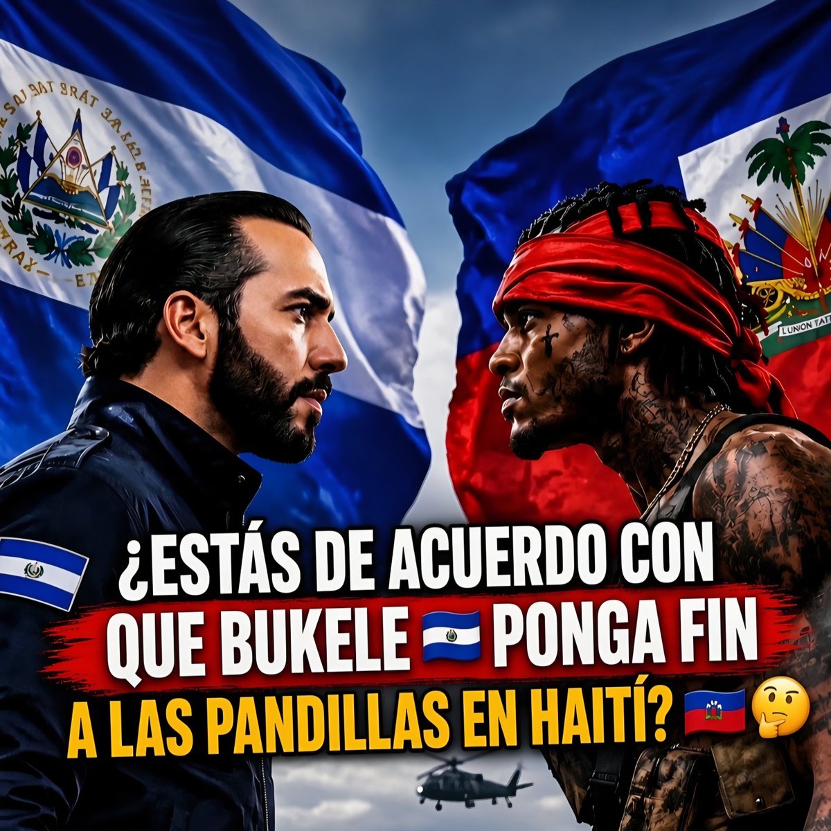 ColochitaRD's tweet photo. 🇸🇻🇭🇹 ¿Estás de acuerdo con que Bukele ponga fin a las pandillas en Haití? 🤔 https://t.co/U99KyfZ31e