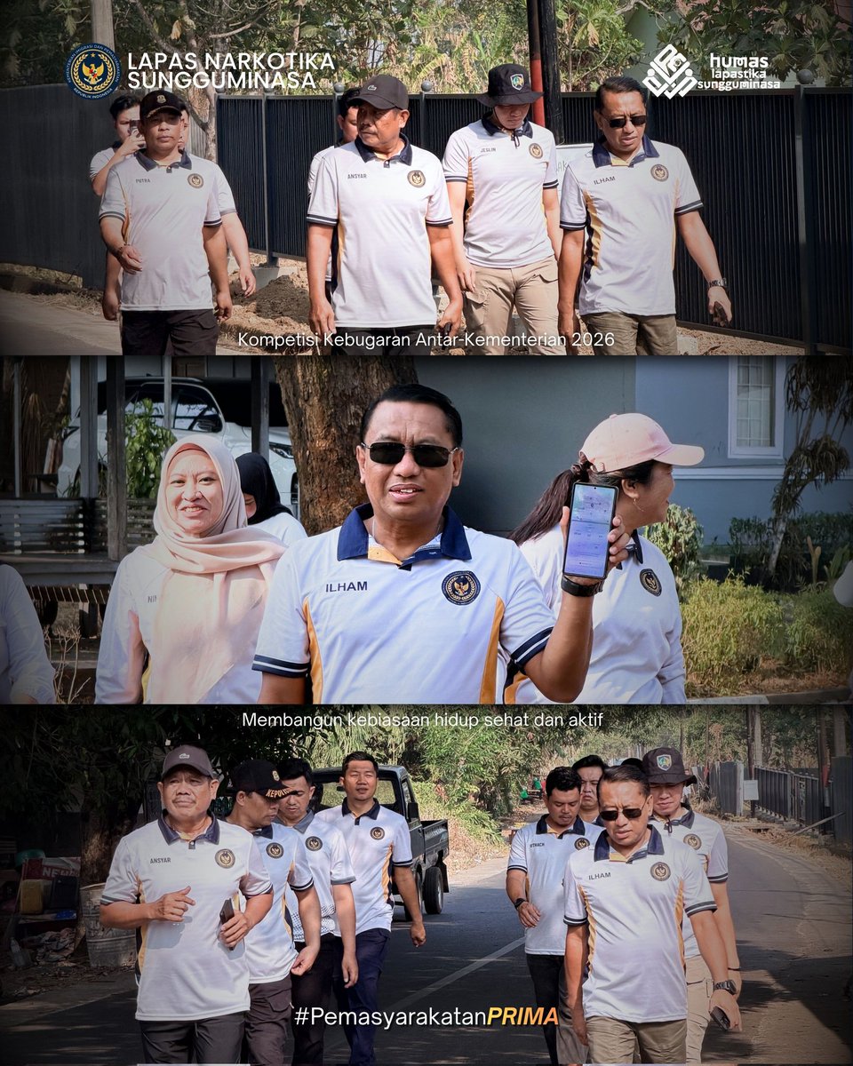 lpnsungguminasa's tweet photo. Dalam rangka menindaklanjuti pelaksanaan Kompetisi Kebugaran Antar-Kementerian/Lembaga Tahun 2026, seluruh pegawai Lapas Narkotika Kelas Sungguminasa turut ambil bagian dalam kegiatan.
#kemenimipas
#guardandguide
#ditjenpas
#pemasyarakatan
#pemasyarakatansulsel https://t.co/hXg1B3A37Q