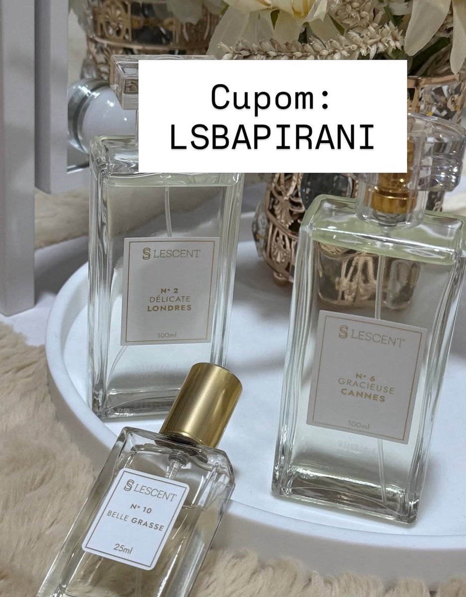 bapirani's tweet photo. Cupom: Lescent LSBAPIRANI
🏷️ LSBAPIRANI
✨Essências inspiradas nas fragrâncias de luxo mais icônicas do mundo.✨
➡️Parcelamento facilitado
➡️Frete grátis acima 249
➡️ Alta fixação
➡️ Matéria prima importada
#lescent #cupomlescent #perfume #fragancia https://t.co/7OxYFZ7DtS