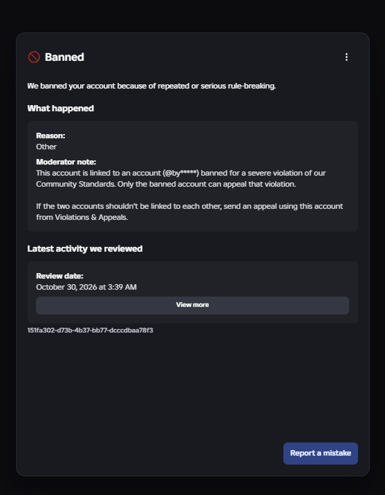 LexionNew's tweet photo. This is ridiculous, I' ve spent 6 years on roblox and 3 years as a Roblox dev, and i got false banned? @Roblox @RobloxCreators #robloxbanwave 

Roblox just please, this is mistaken, i dont know whose that account is https://t.co/jiUreo9HJK