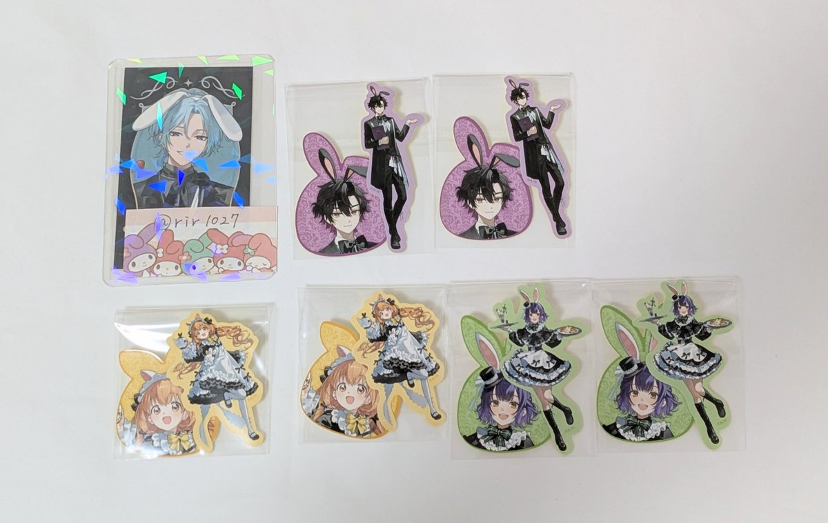 rir1027's tweet photo. すぺしゃーれ　Speciale　アニメイトカフェ  トレーディング箔押しカード ステッカー   コースター 

譲:💚、💛、💜(画像参照)
求:🩵又は定価＋送料(交換はカード優先)

郵送での交換希望
検索からも気軽にお声掛け下さい。 https://t.co/YbLonhqIMk