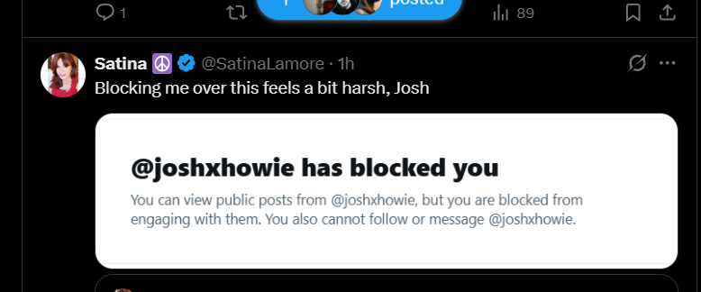 LowStudies's tweet photo. @SatinaLamore @joshxhowie Weak, Josh.

Have some self-respect. https://t.co/HTTRuRuMYl