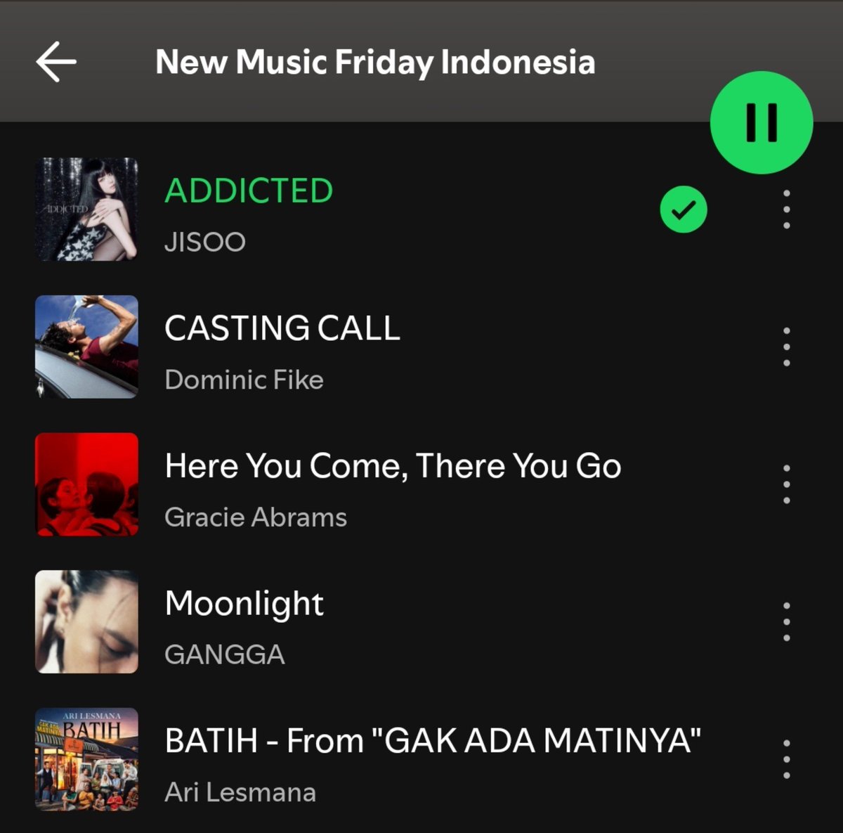 shaizaraa's tweet photo. dengerin Addicted by Jisoo sama Birds Call Your Name by Nicole Rossi di playlist spotify New Music Friday Indonesia 💚

https://t.co/ybz8Oh2QTe https://t.co/NS6BgxvqZz