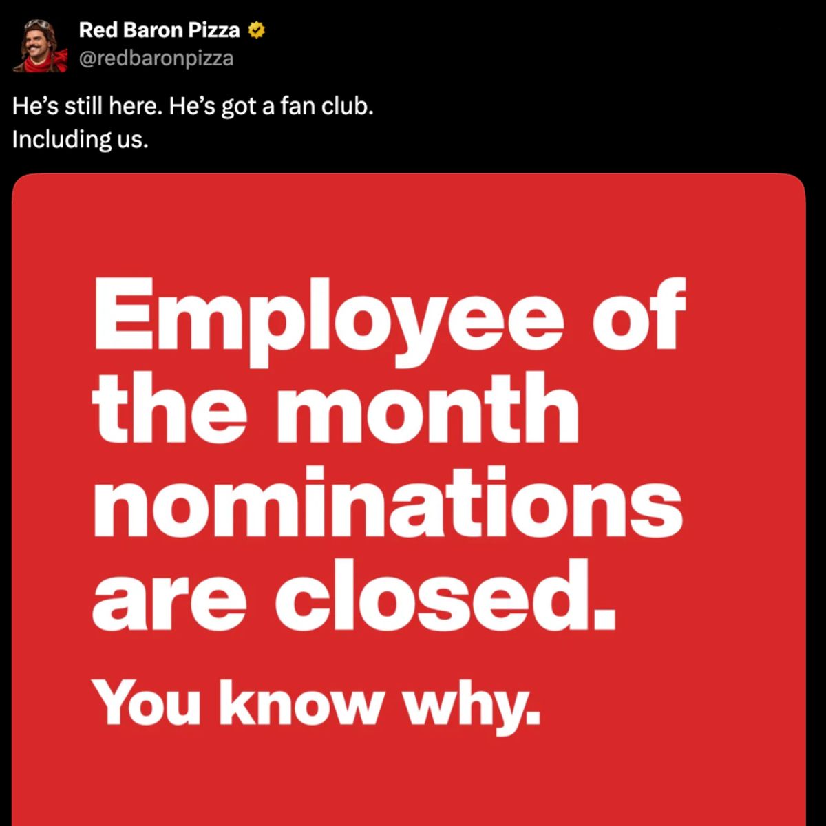 Dexerto's tweet photo. Red Baron has backed their now-viral employee who was harassed by a social media prankster

A fundraiser has crossed $450,000 for the employee, Walter Zerod https://t.co/uYYzupQCtE