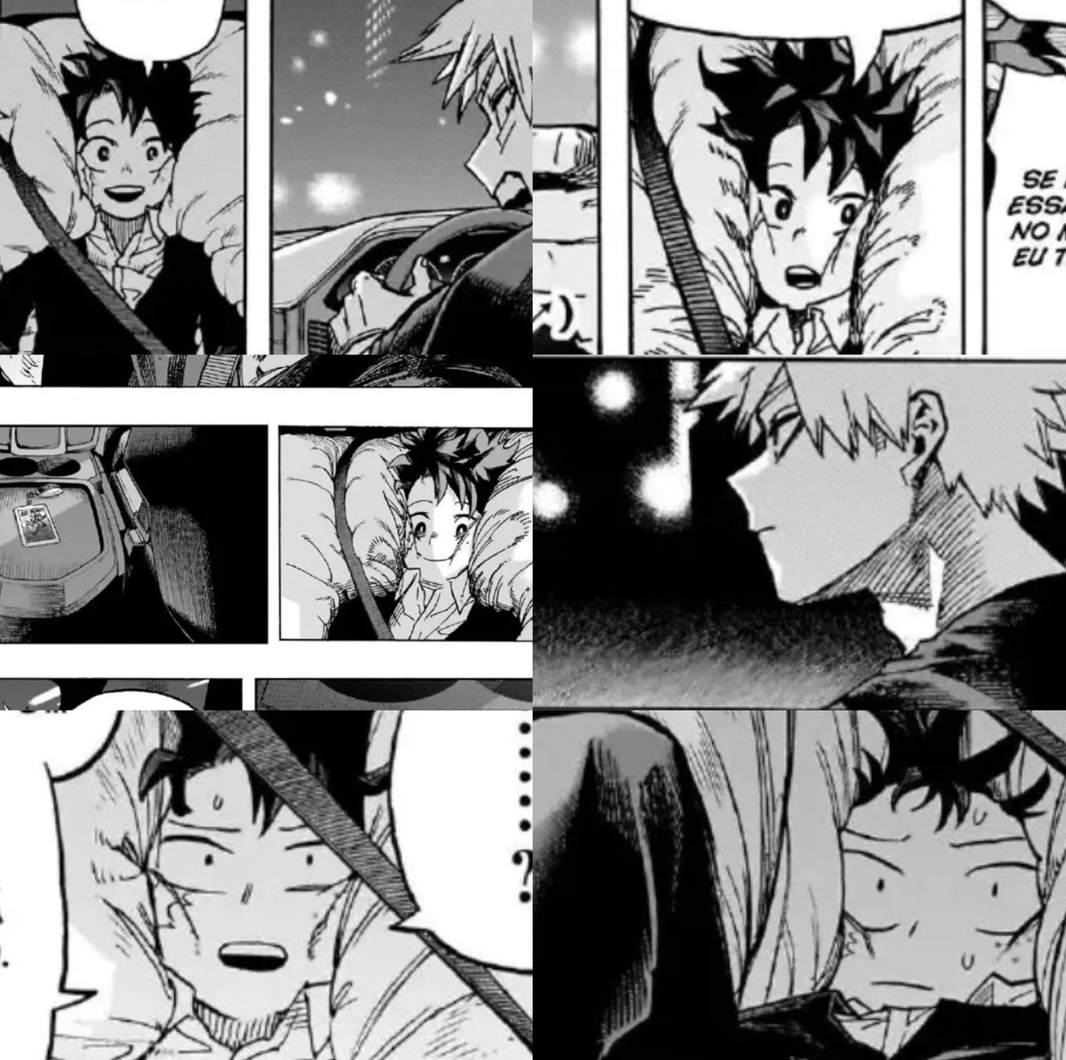 2Gloryboys's tweet photo. The unusual back seat chosen for deku in the extra is a significant piece of symbolism that invites readers to consider Hori’s intentions for #bkdk. Deku is STILL oblivious to bakugo’s special treatment, even as he’s nestled into an unusually deep, plush seat that looks almost https://t.co/hHqlStjPW2