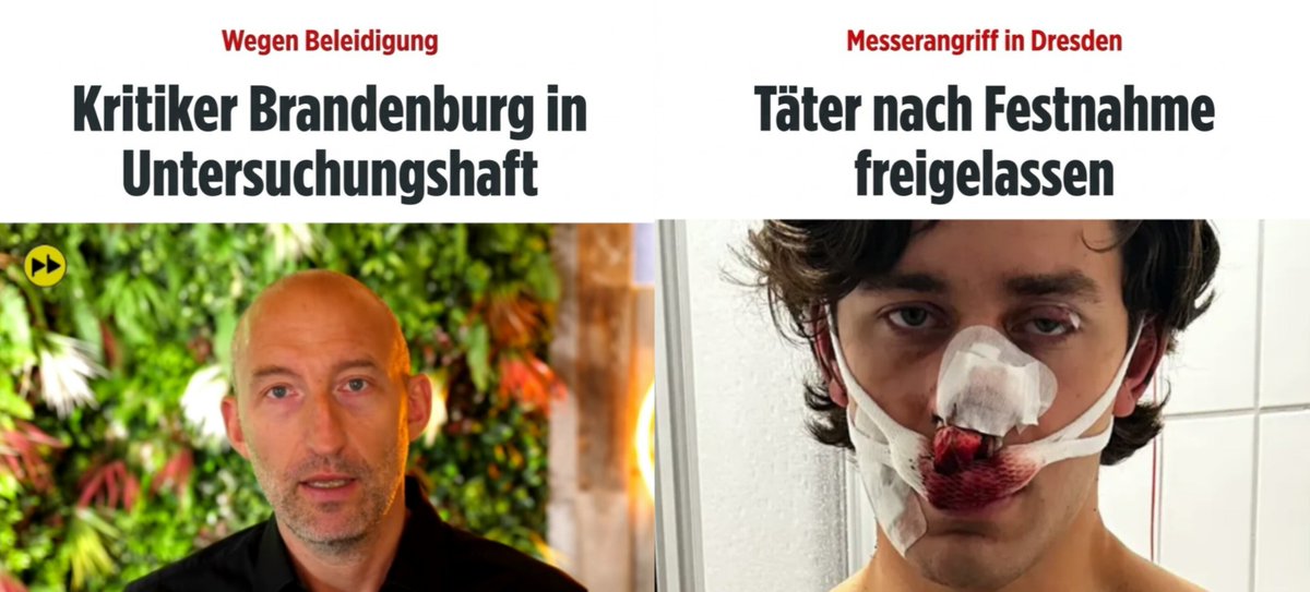 DrLuetke's tweet photo. Syrischer Messerstecher nach Festnahme freigelassen.

Deutscher Regierungskritiker nach Festnahme in Untersuchungshaft.

Deutschland, 2026. https://t.co/kw4EXkVHxR