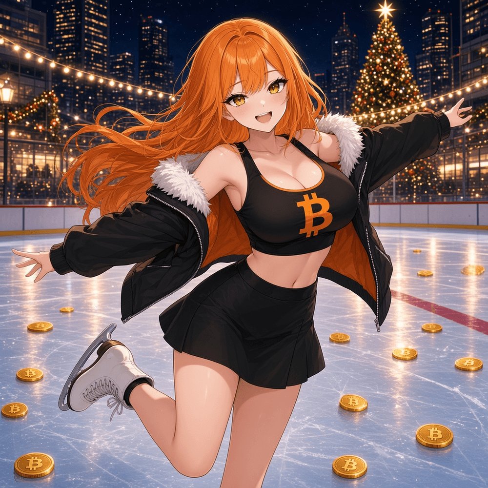 BigTittyCoinRH's tweet photo. Queen of the chain on ice: one glide and the orange army's bags just slid bigger. $BTC ⛸️🧡 https://t.co/fhOBN7JLaX